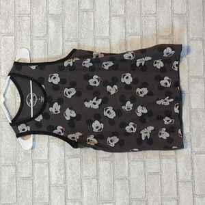 Disney Black and Gray Mickey Mouse Tank Top